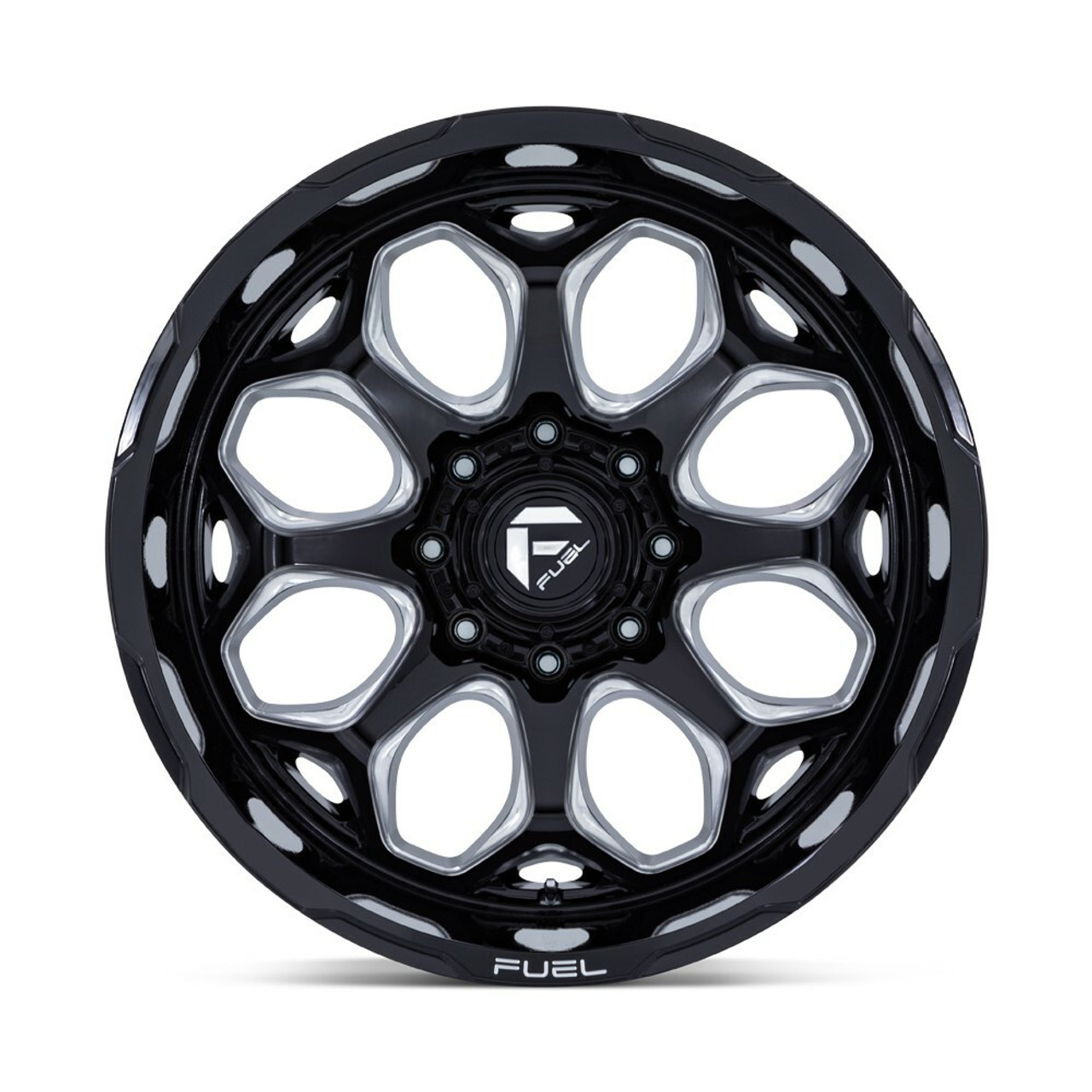 Set 4 Fuel FC862 Scepter 20x10 6x5.5 Gloss Black Milled 20" -18mm Lifted Wheels