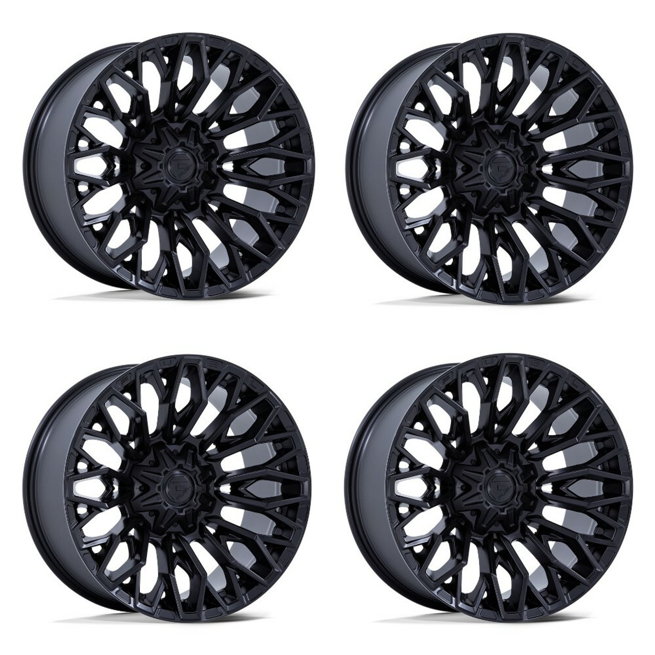 Set 4 Fuel FC865 Strike 20x10 6x135 6x5.5 Blackout 20" -18mm Lifted Truck Wheels