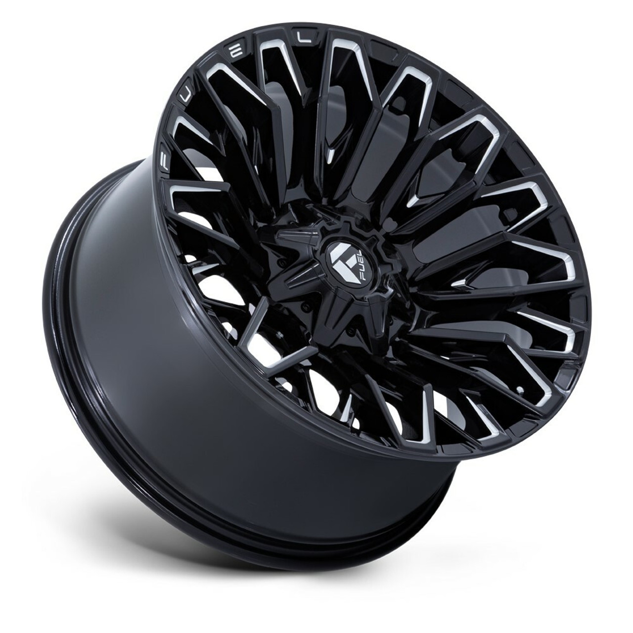 Set 4 Fuel FC865 Strike 20x9 6x135 6x5.5 Gloss Black Milled Wheels 20" 1mm Rims