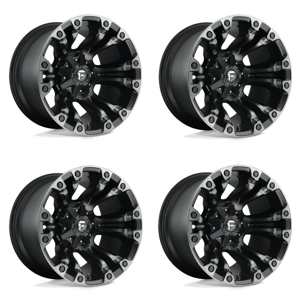 Set 4 Fuel D851 Vapor 17x9 5x4.5 5x5 Matte Black Gray Tint Truck Wheels 17" 1mm