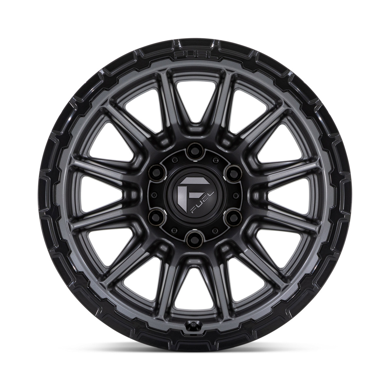 Fuel FC866 Piston 17x9 6x5.5 Matte Gunmetal Gloss Black Lip Wheel 17" 1mm Rim