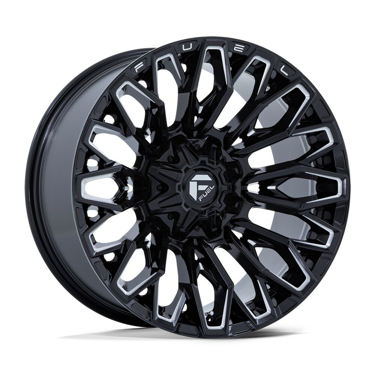 Fuel FC865 Strike 22x12 6x135 6x5.5 Gloss Black Milled 22" -44mm Lifted Wheel