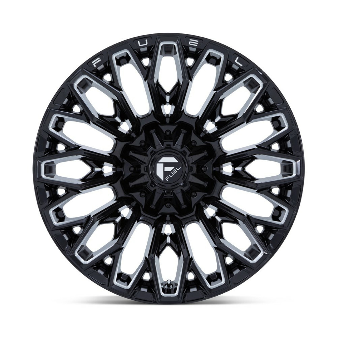 Fuel FC865 Strike 22x12 6x135 6x5.5 Gloss Black Milled 22" -44mm Lifted Wheel