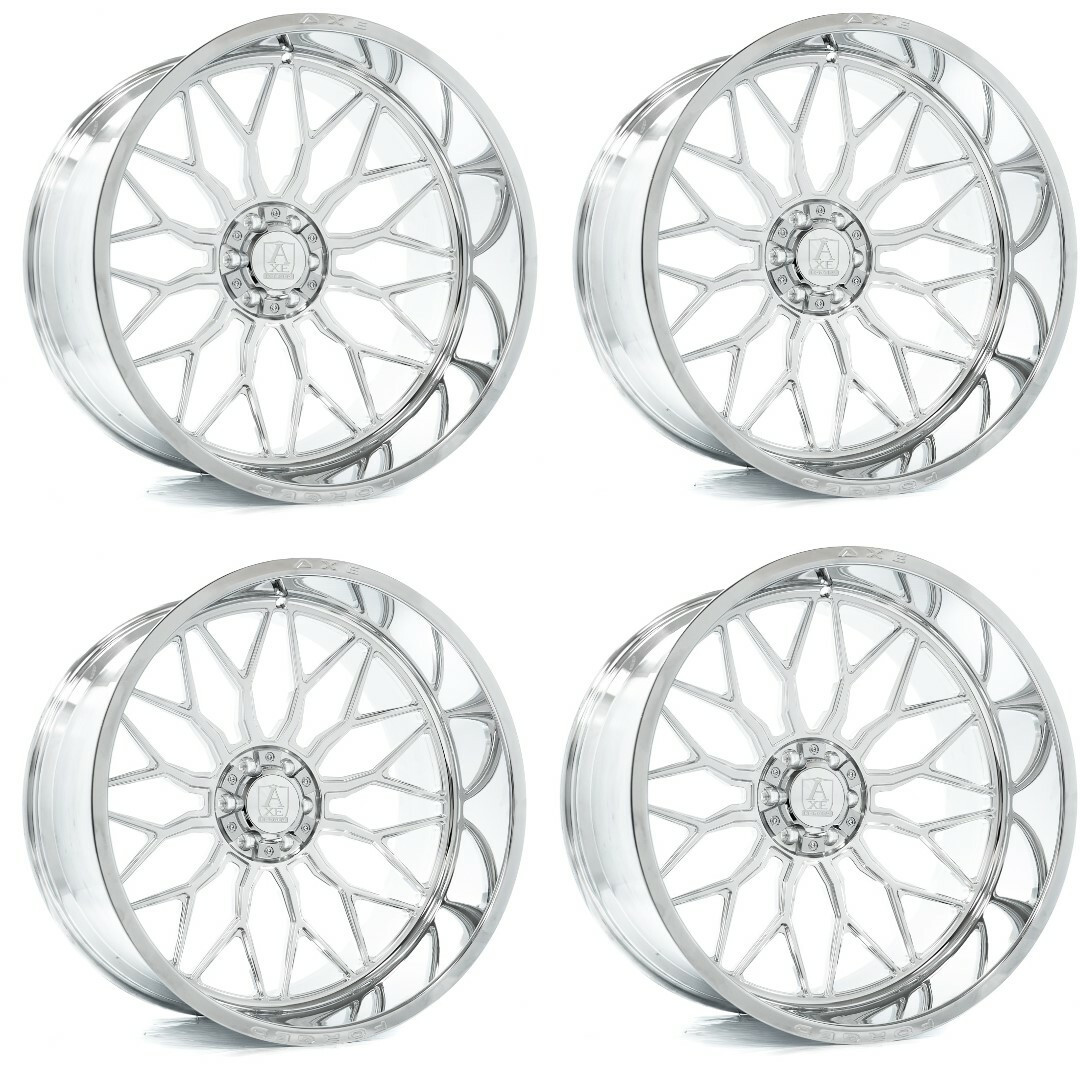 Set 4 24" Axe Wheels AF8 Forged Fully Polished 24x12 8x180 -44mm Lifted Wheels