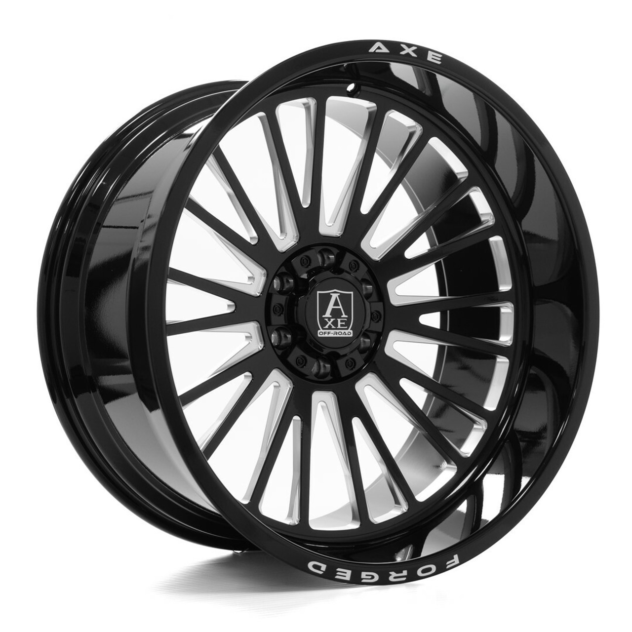 26" Axe Wheels AF7 Forged Gloss Black Milled 26x14 8x6.5 -76mm For Chevy GMC Rim