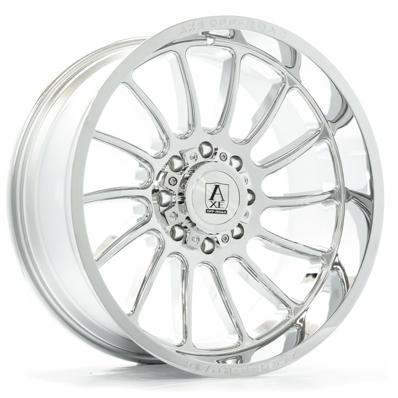 Set 4 20" Axe Wheels Chronus Chrome 20x10 6x135 6x5.5 -19mm Lifted Truck Rims