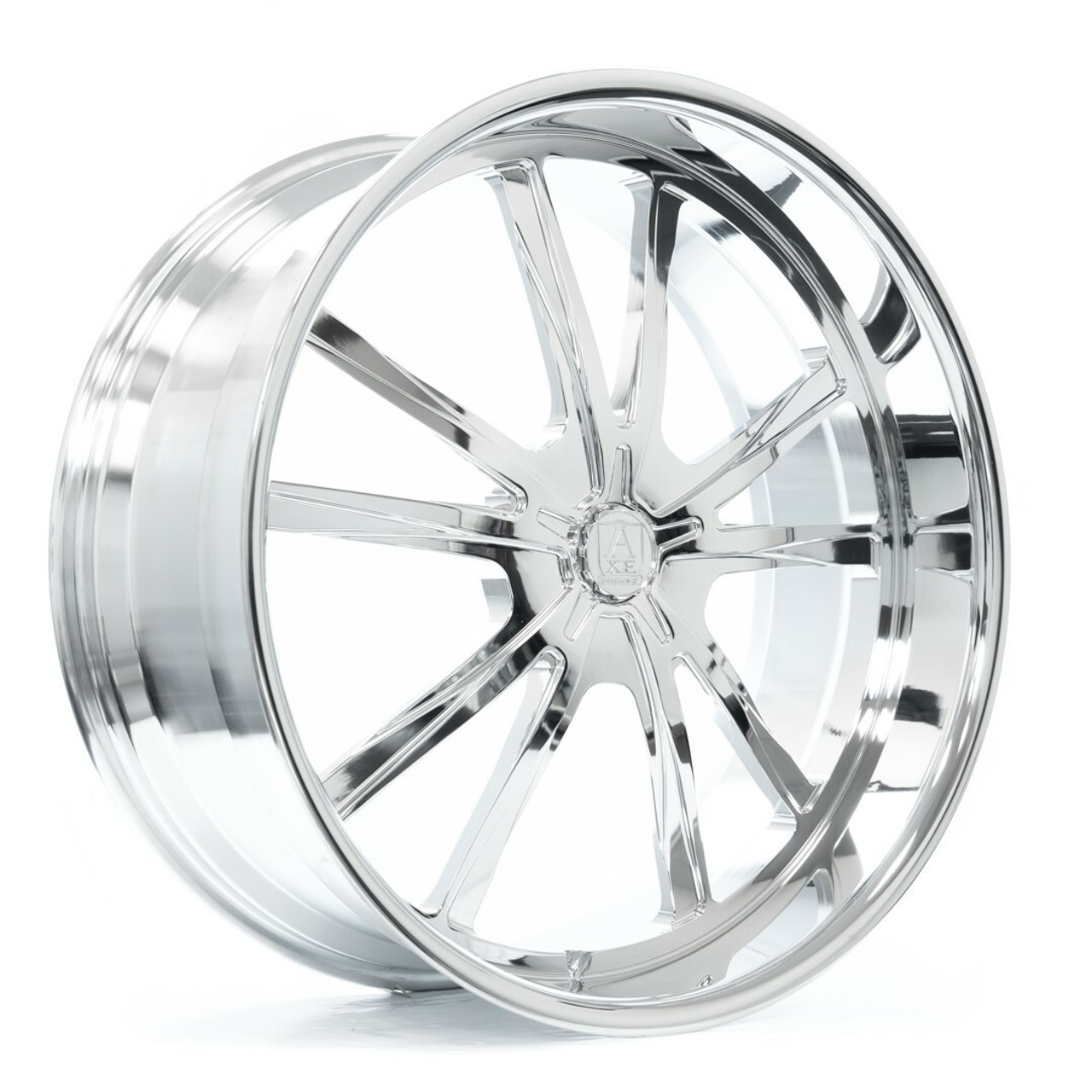 Set 4 24" Axe Wheels Sembrado Fully Polished 24x10 Wheels 5x120 25mm Rims