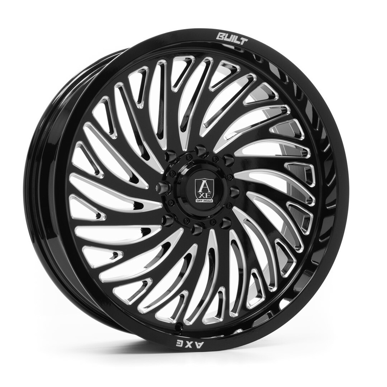 Set 4 20" Axe Wheels Hydra UTV Gloss Black Milled Wheel 20x7 4x137 4x156 10mm Rim