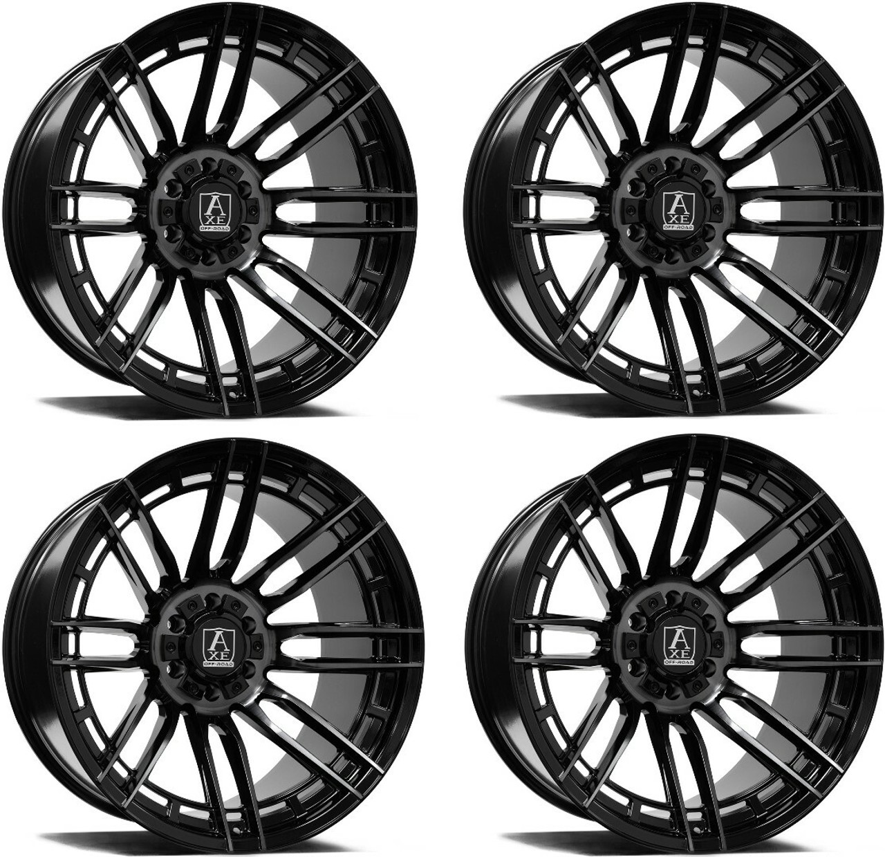 Set 4 22" Axe Wheels Thanos Black Tinted 22x12 6x135 6x5.5 -44mm Lifted Rims