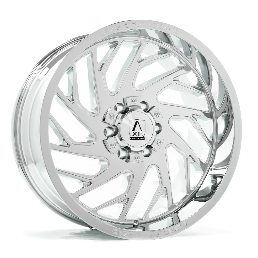Set 4 26" Axe Wheels Atlas Chrome 26x12 8x6.5 -44mm Lifted For Chevy GMC Ram Rim