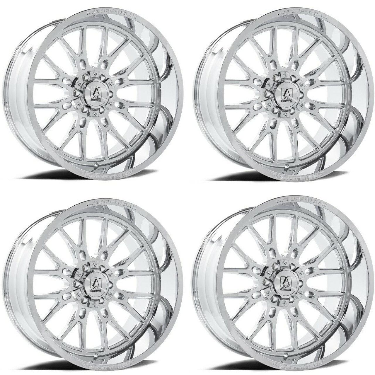 Set 4 26" Axe Wheels Atlas Chrome 26x12 6x135 6x5.5 -44mm Lifted Truck Suv Rims