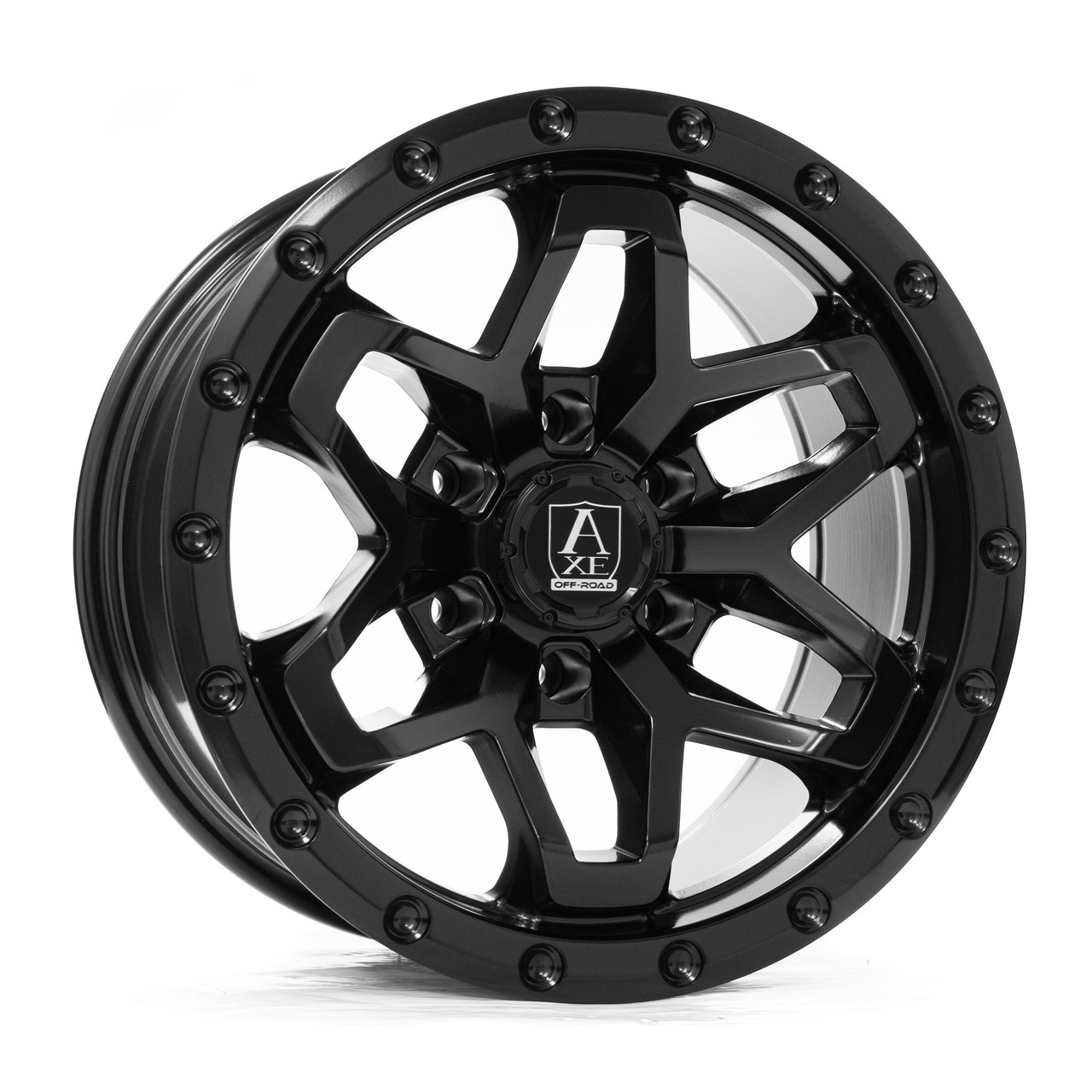 Set 4 17" Axe Wheels Syrinks Satin Black 17x9 6x5.5 -15mm Lifted Truck SUV Rims