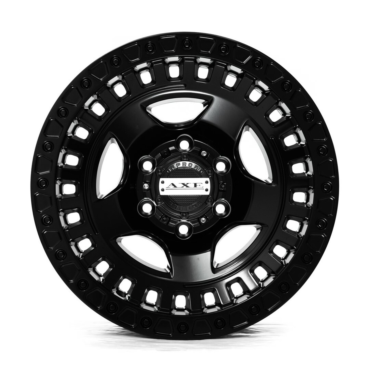 17" Axe Wheels Trojan Satin Black 17x8.5 Wheel 6x5.5 -15mm Lifted Truck Suv Rim