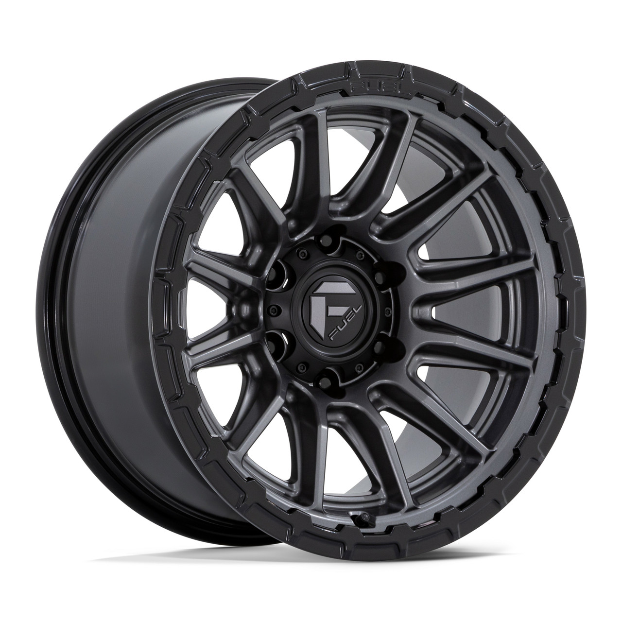 Set 4 Fuel FC866 Piston 22x10 6x5.5 Matte Gunmetal Gloss Black Wheels 22" -18mm