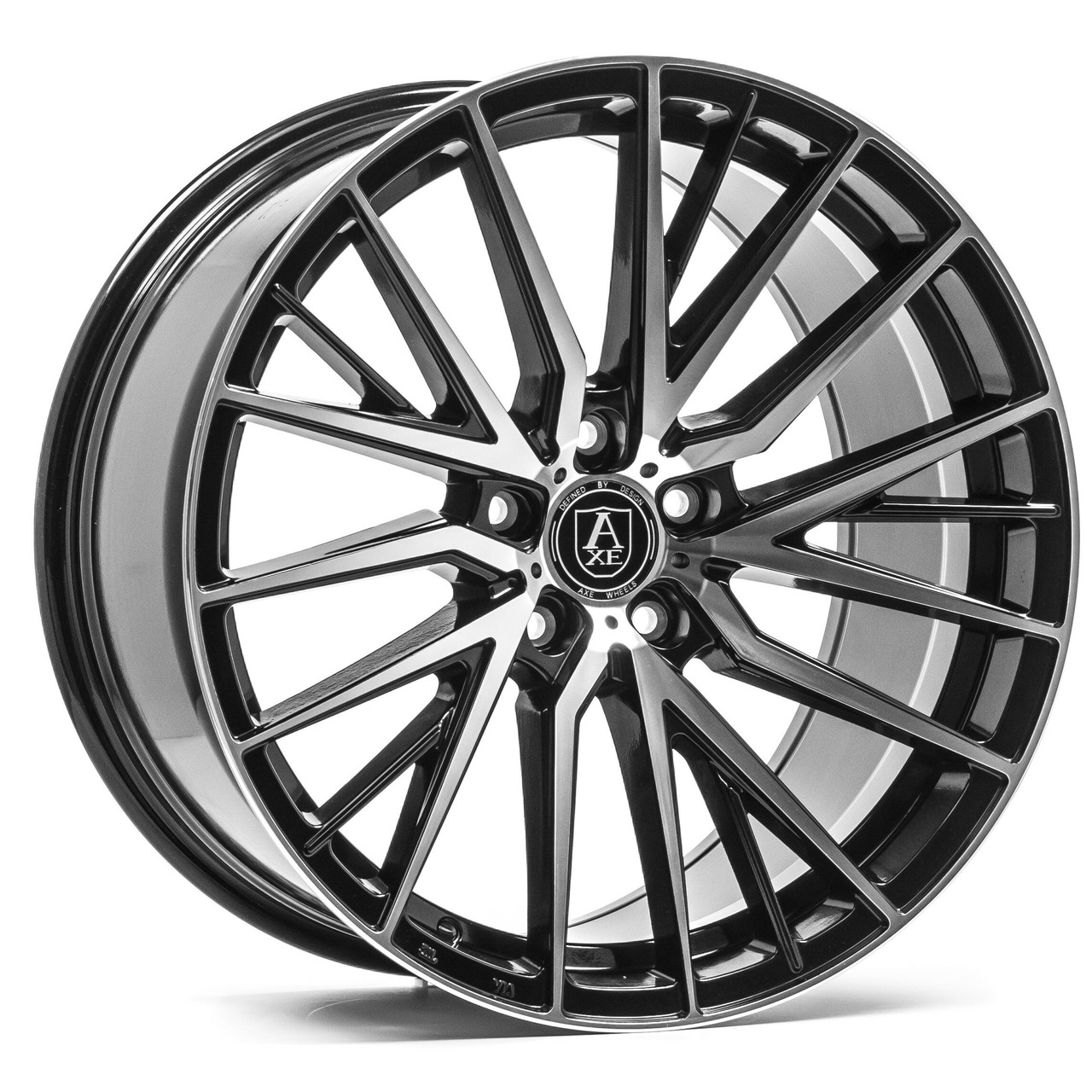 22" Axe Wheels EX40 Black & Polished Face 22x9 Wheel 5x110 35mm Rim