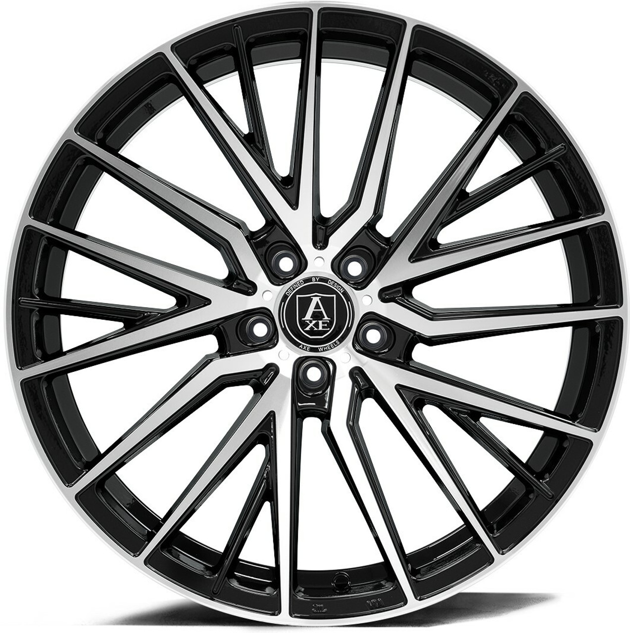 22" Axe Wheels EX40 Black & Polished Face 22x9 Wheel 5x110 35mm Rim