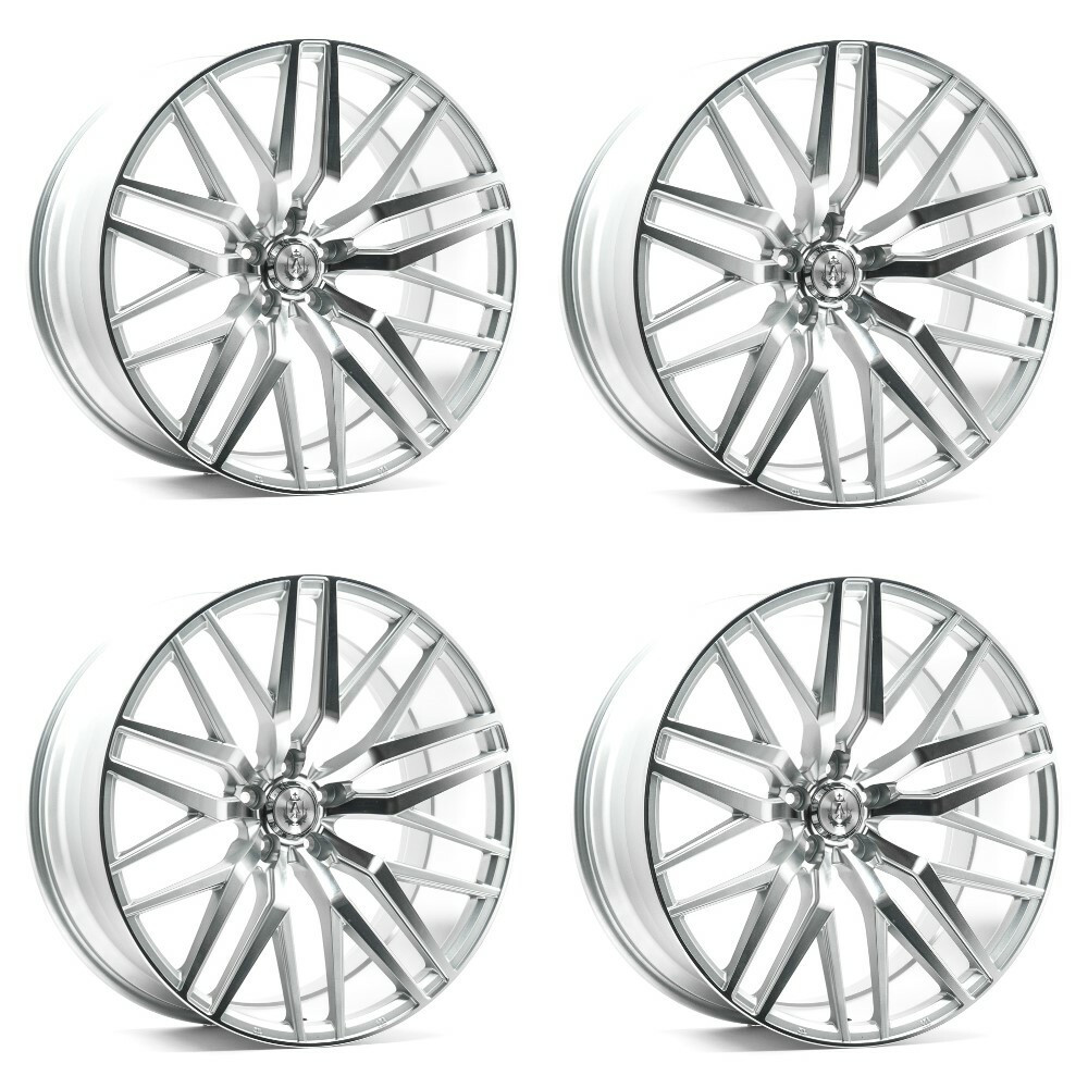 Set 4 20" Axe Wheels EX30 Silver 20x8.5 Wheels 5x108 40mm Rims