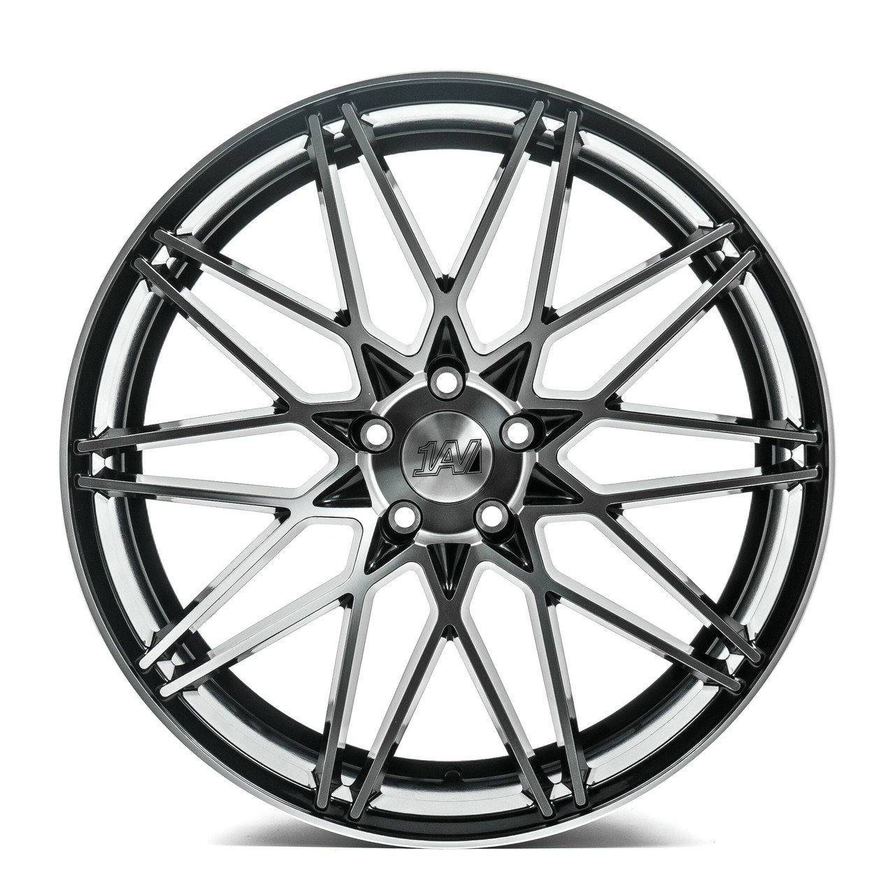Axe ZX4 Wheels 22.0x9 5x115 Black And Polished Face A2i Wheel and Tire
