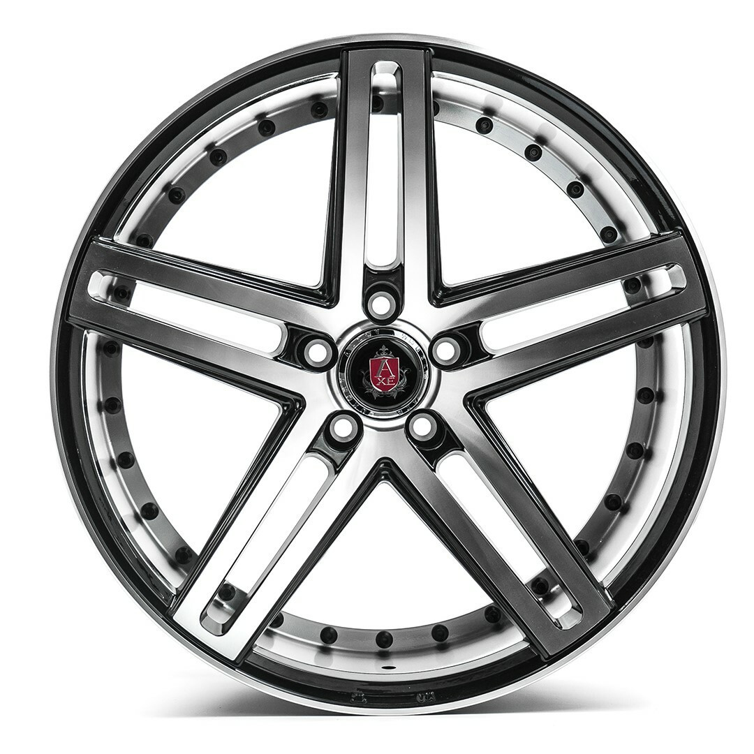 20" Axe Wheels EX20 Black & Polished Face 20x10 Wheel 5x110 42mm Rim