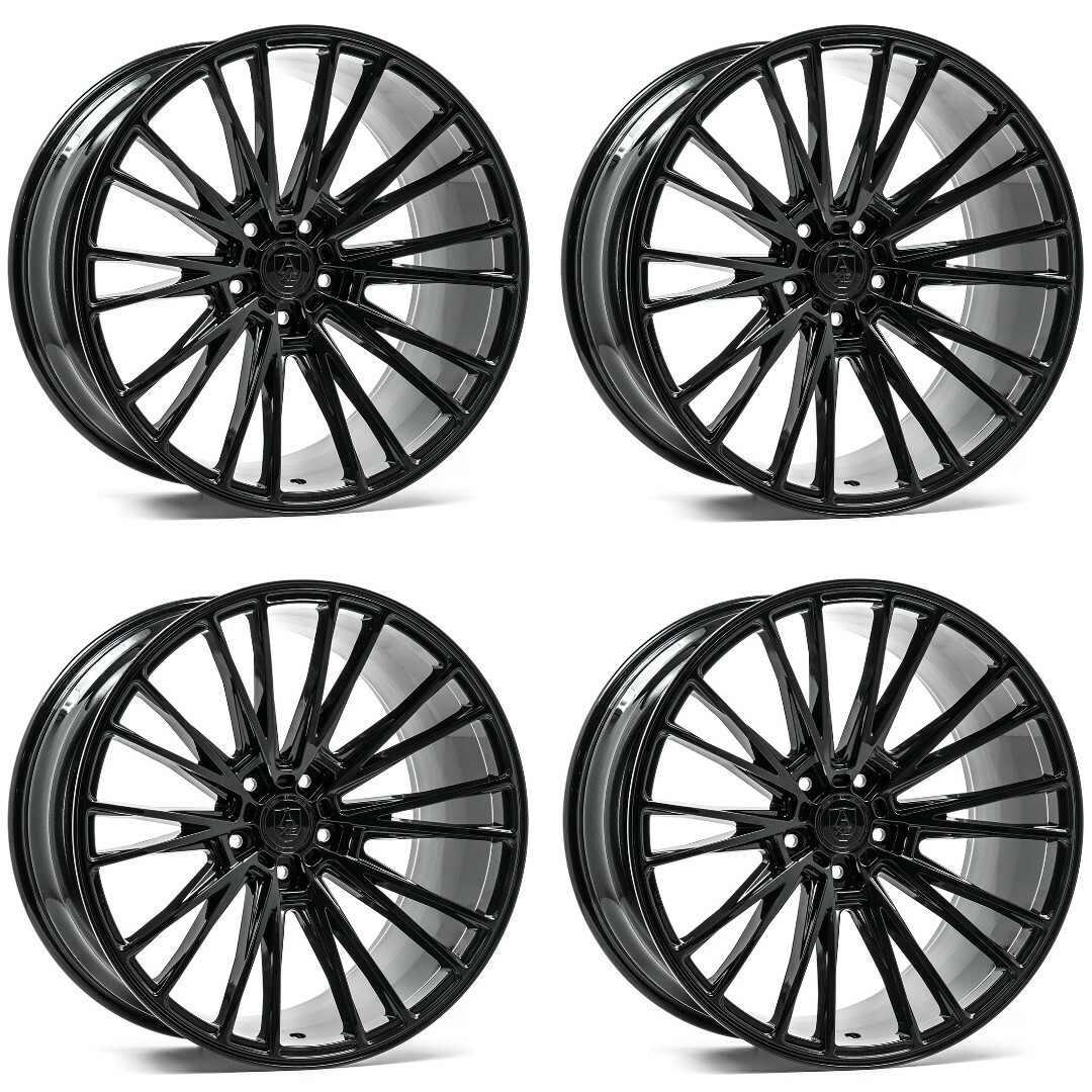 Set 4 22" Axe Wheels CF2 Gloss Black 22x10.5 Wheels 5x110 38mm Rims
