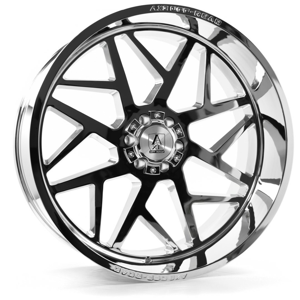Set 4 24" Axe Wheels Nemesis Chrome 24x12 8x180 -44mm For Chevy GMC Lifted Rims