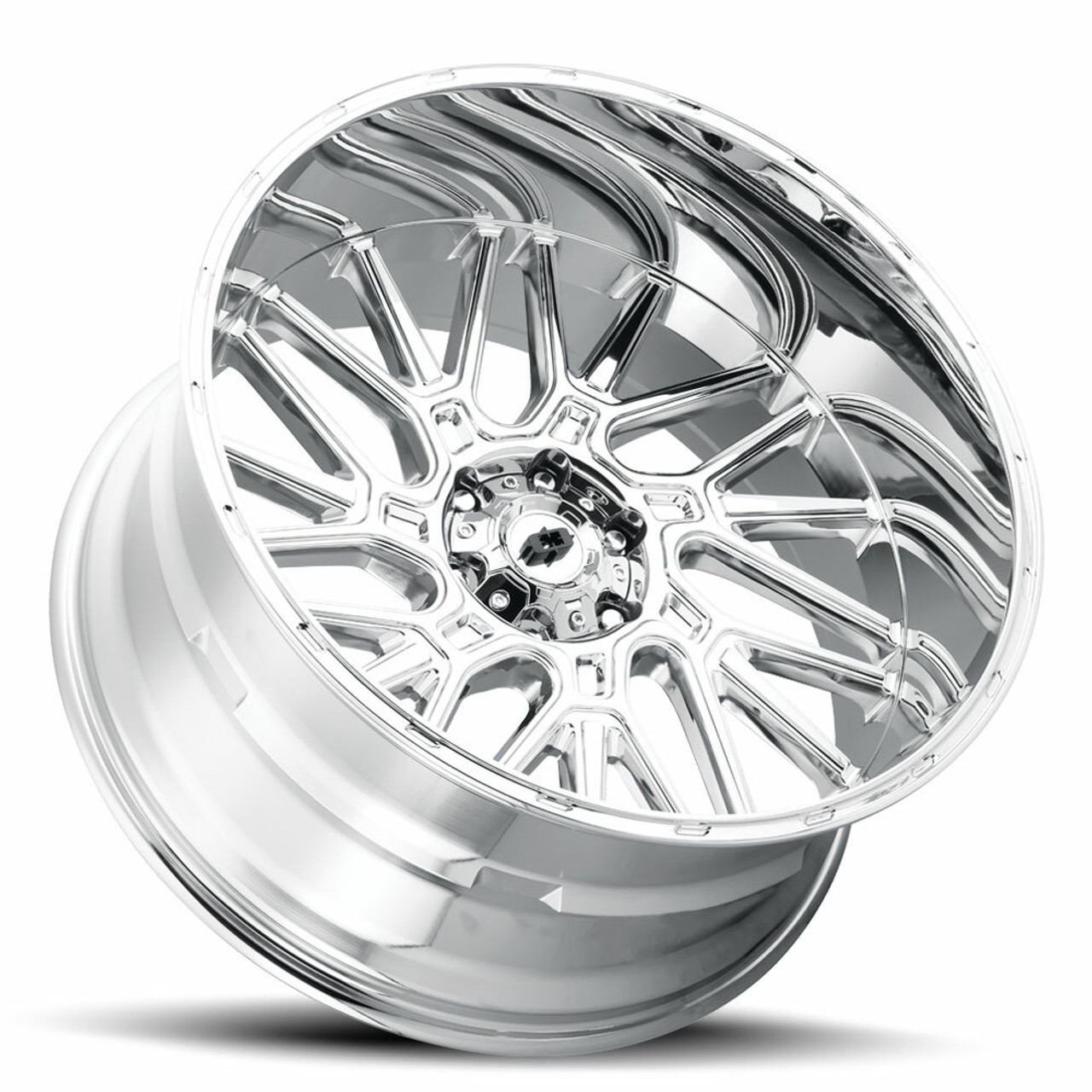 Set 4 22" Vision Off-Road 404 Brawl Chrome Wheels 22x14 5x5.5 Rims -76mm