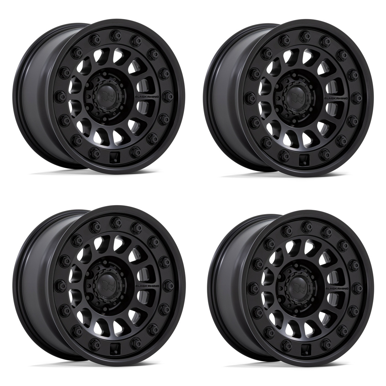 Set 4 Black Rhino BR012 Outback 18x8.5 Matte Black Wheels 5x5 18" 0mm For Jeep