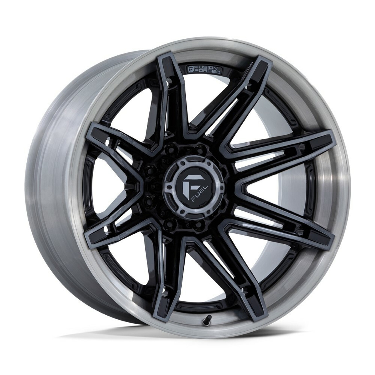 Set 4 Fuel FC401 Brawl 22x10 8x170 Gloss Black Brushed Gray Wheels 22" -18mm Rim