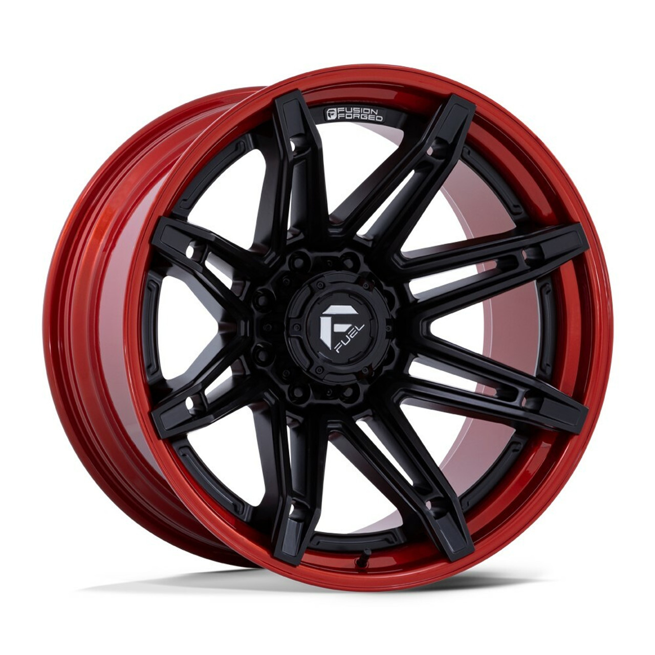 Set 4 Fuel FC401 Brawl 24x12 8x170 Matte Black Candy Red Lip Wheels 24" -44mm