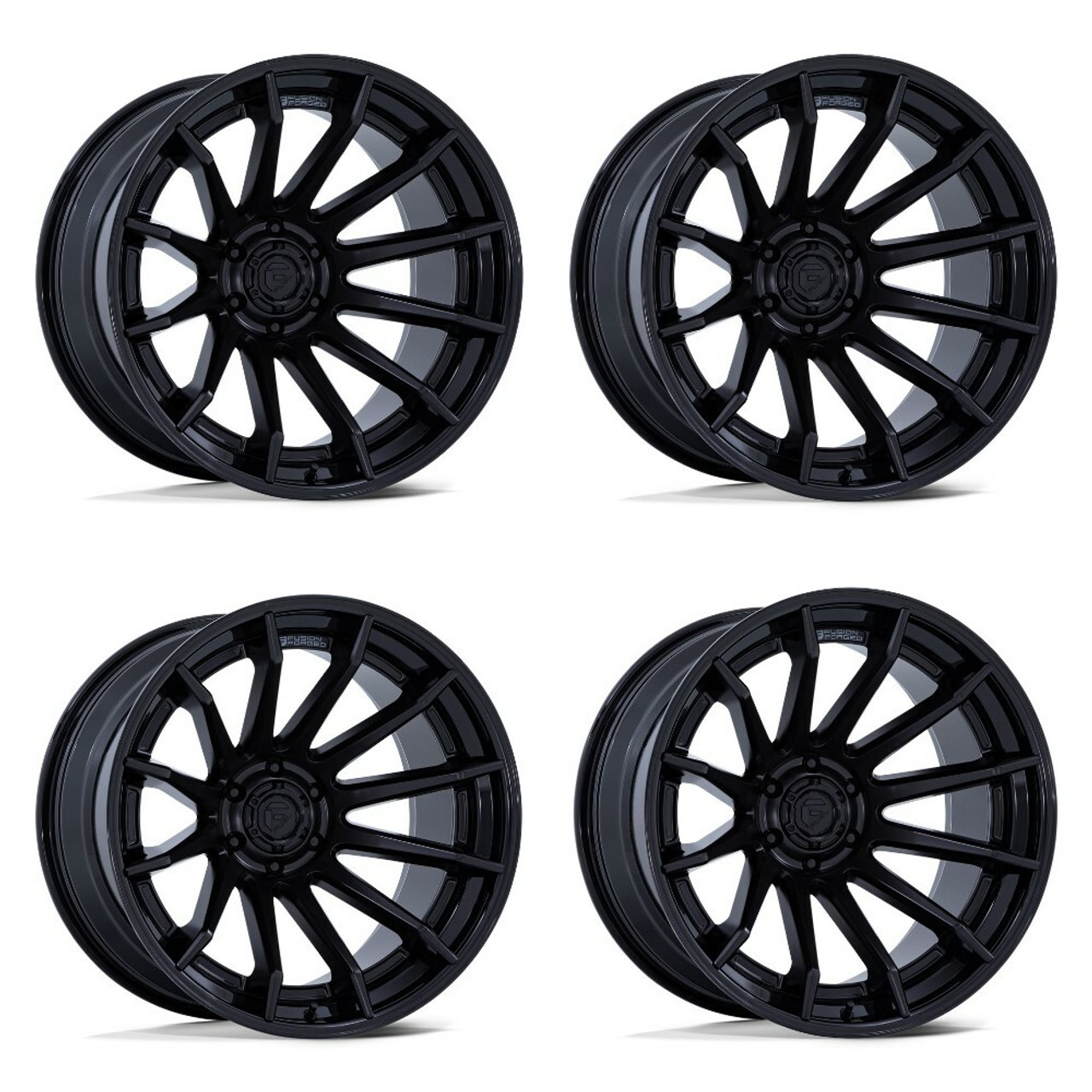 Set 4 Fuel FC403 Burn 24x12 6x135 Matte Black Gloss Black Lip Wheels 24" -44mm