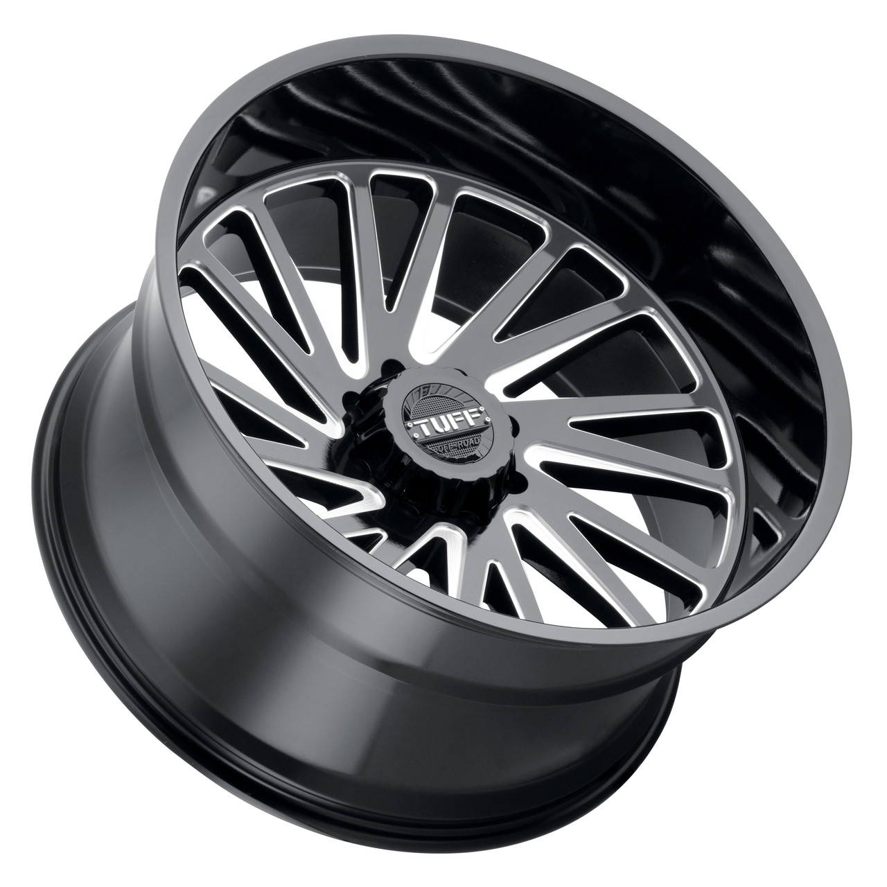 Tuff T2A 22x12 8x170 Gloss Black W/ Milled Spokes Wheel 22" -45mm Rim Tuff T2A 22x12 8x170 Gloss Black W/ Milled Spokes Wheel 22" -45mm Rim