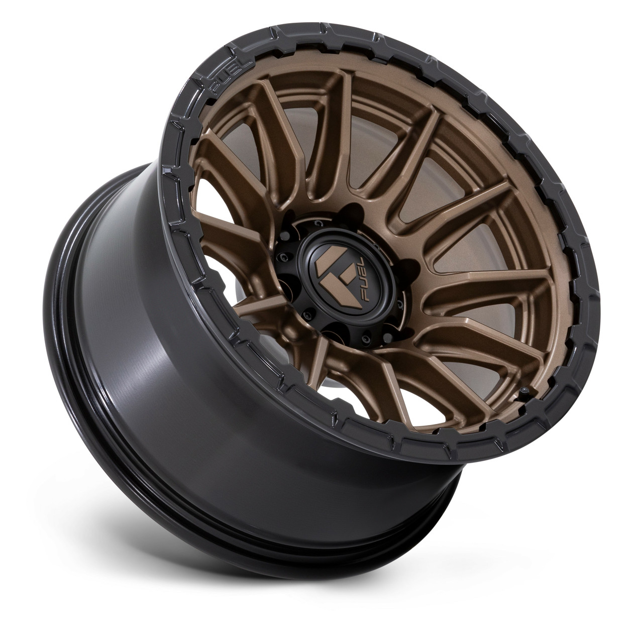 Fuel FC866 Piston 22x9.5 6x135 Matte Bronze Gloss Black Lip Wheel 22" 20mm Rim