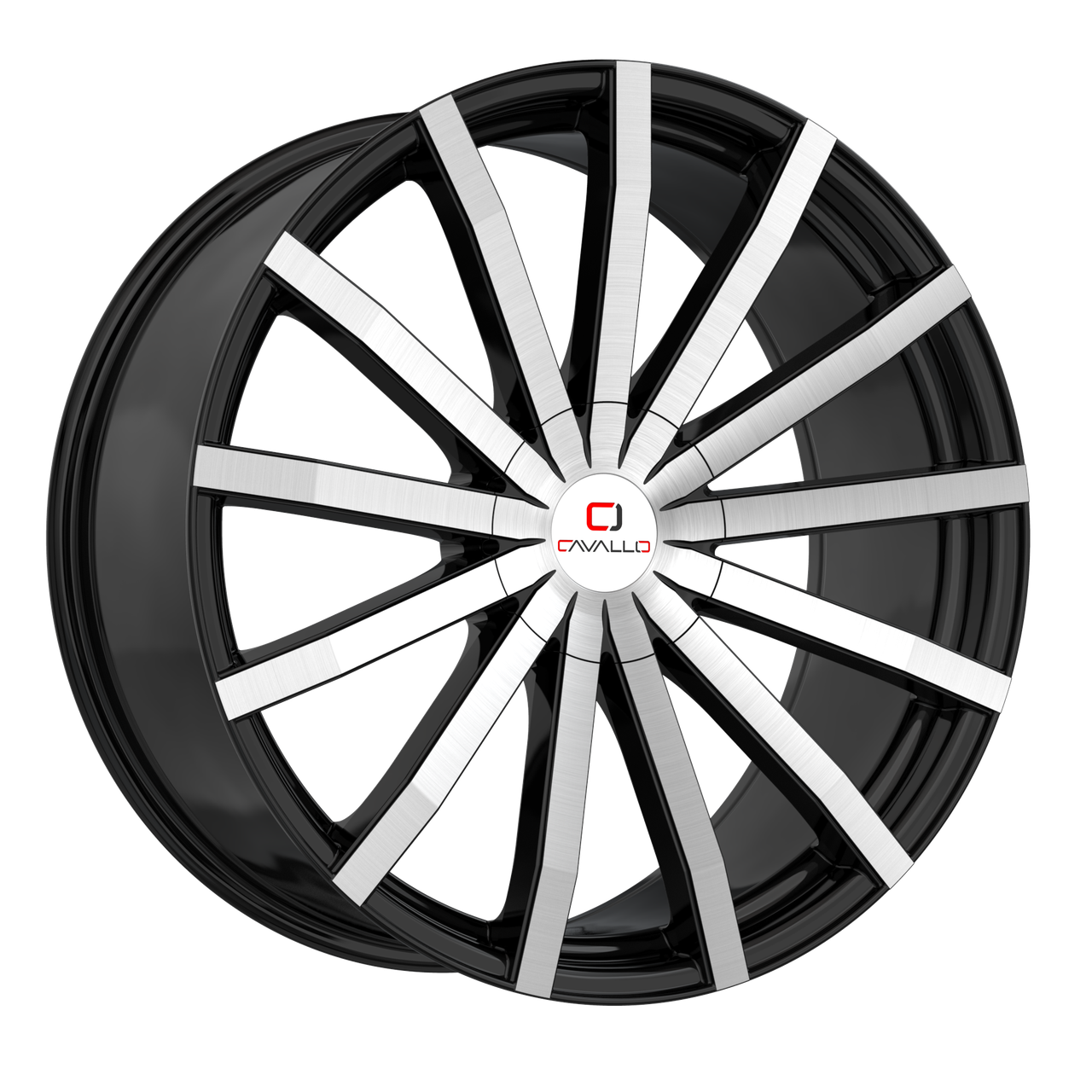 22" Cavallo CLV-52 Gloss Black Machined Wheel 22x8.5 5x4.5 5x120 38mm Rim