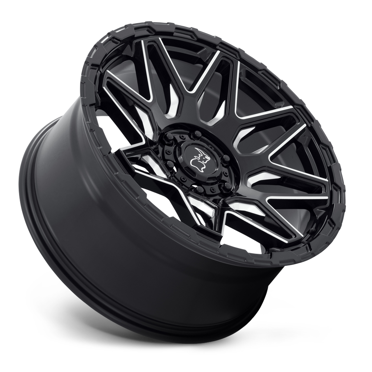 Black Rhino Shockwave 20x9.5 5x5.0 Gloss Black Milled Spokes Wheel 20" -18mm Black Rhino Shockwave 20x9.5 5x5.0 Gloss Black Milled Spokes Wheel 20" -18mm