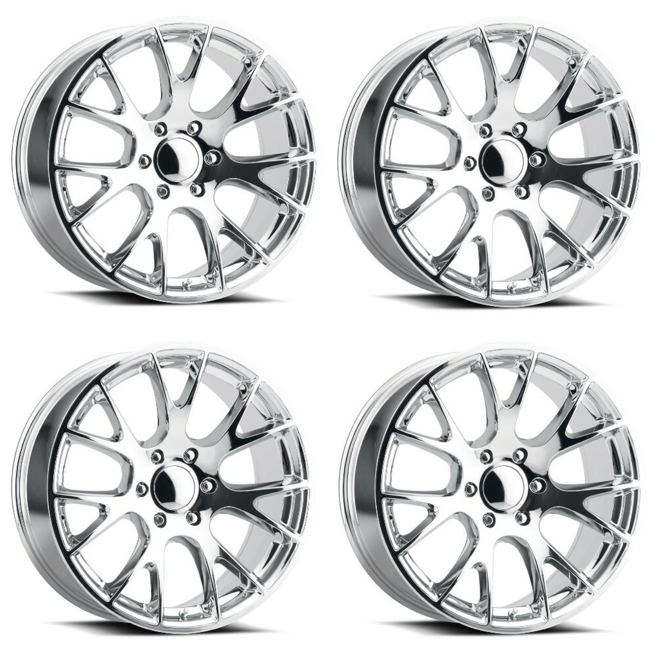 Set 4 20" Voxx Replica Hellcat Chrome Wheels 20x9 6x5.5 27mm Rims