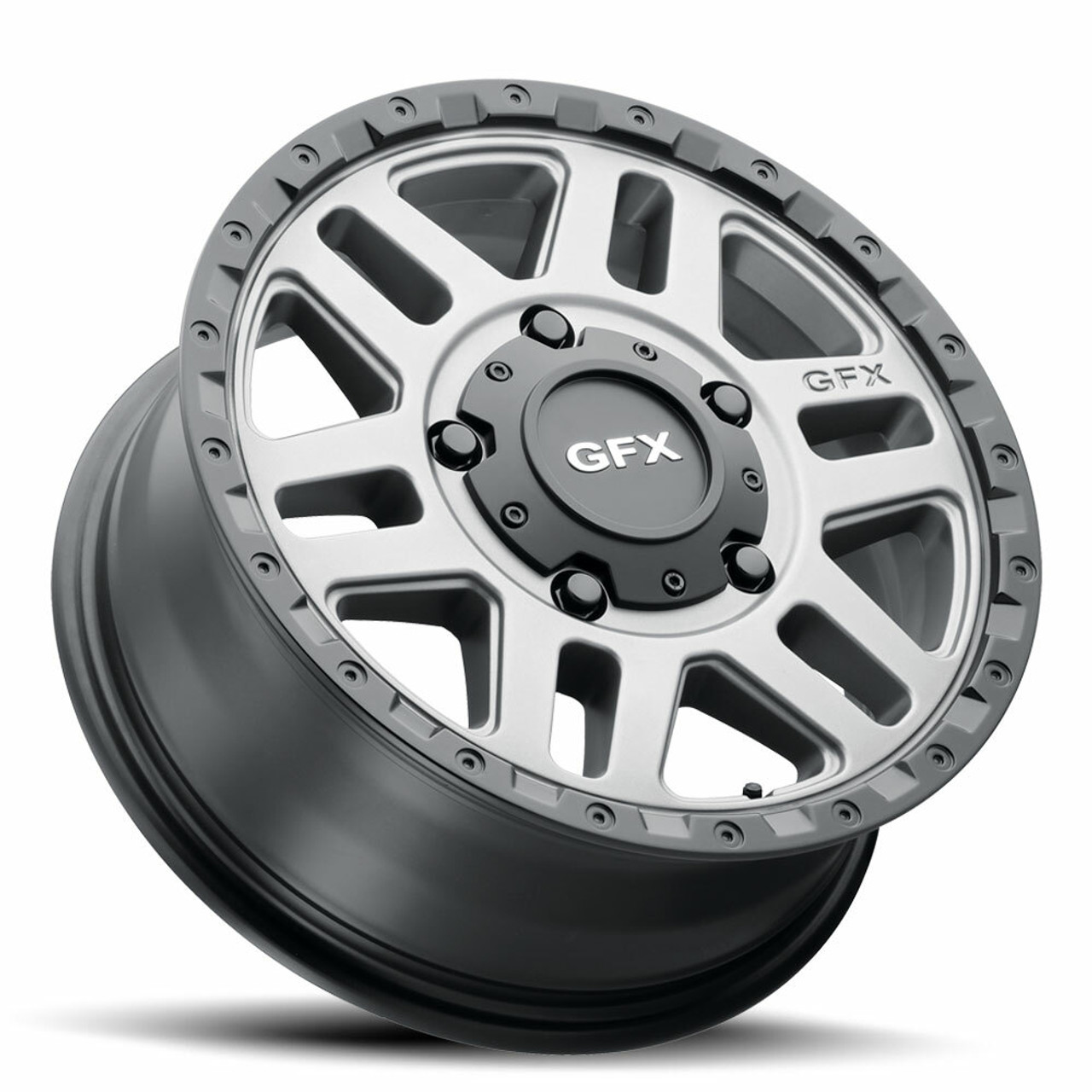 17" Voxx G-FX MV2 Matte Grey w/ Matte Black Lip Wheel 17x8 5x130 60mm Rim