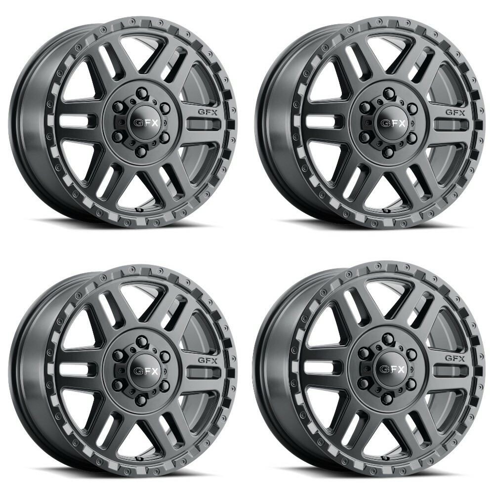 Set 4 16" Voxx G-FX MV2 Matte Black Wheels 16x6.5 5x160 45mm Rims