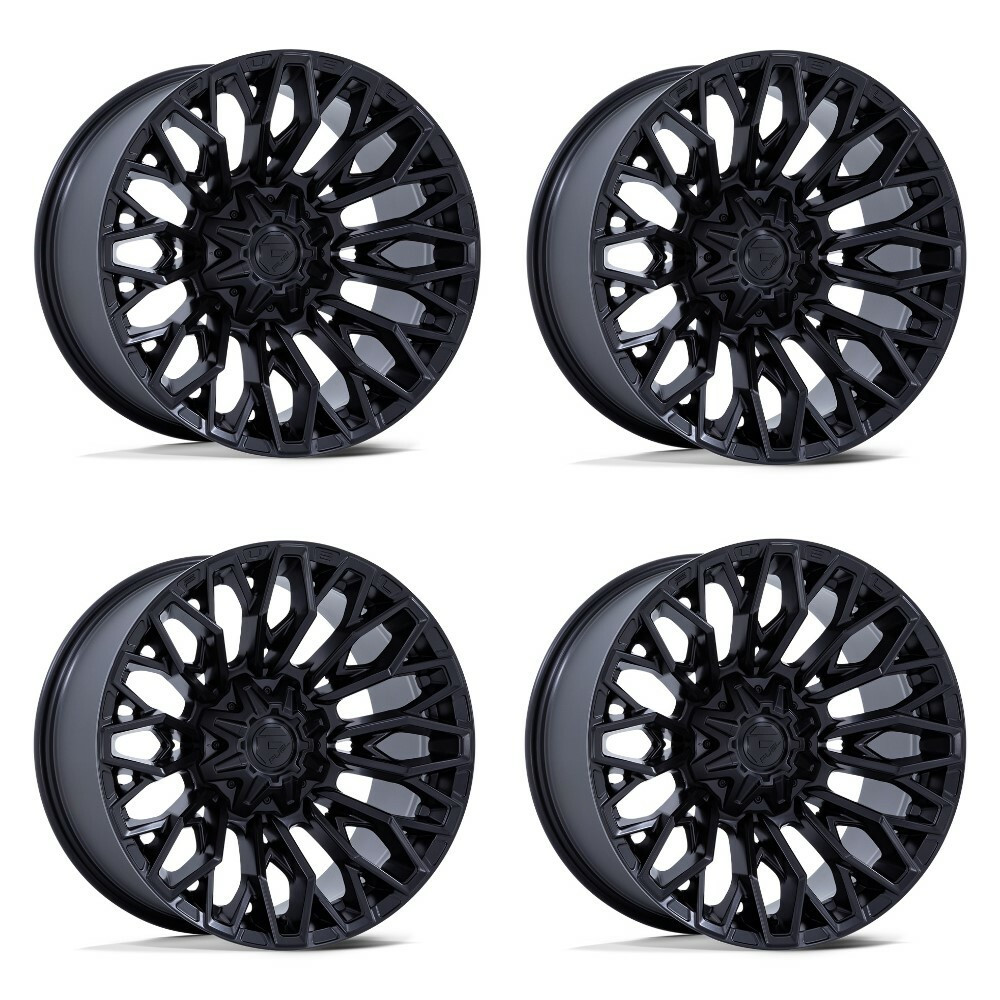 Set 4 Fuel FC865 Strike 22x12 8x180 Blackout Wheels 22" -44mm For Chevy GMC Rims