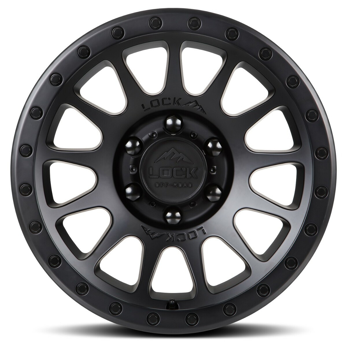 Set of 4 Lock Offroad Yosemite 17x9 6x5.5 0mm Matte Black Black Ring Truck Rims