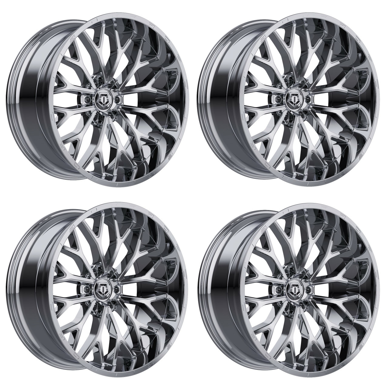 Set 4 20" TIS 565C Chrome 20x10 Wheels 6x5.5 -24mm Lifted Truck Suv Rims