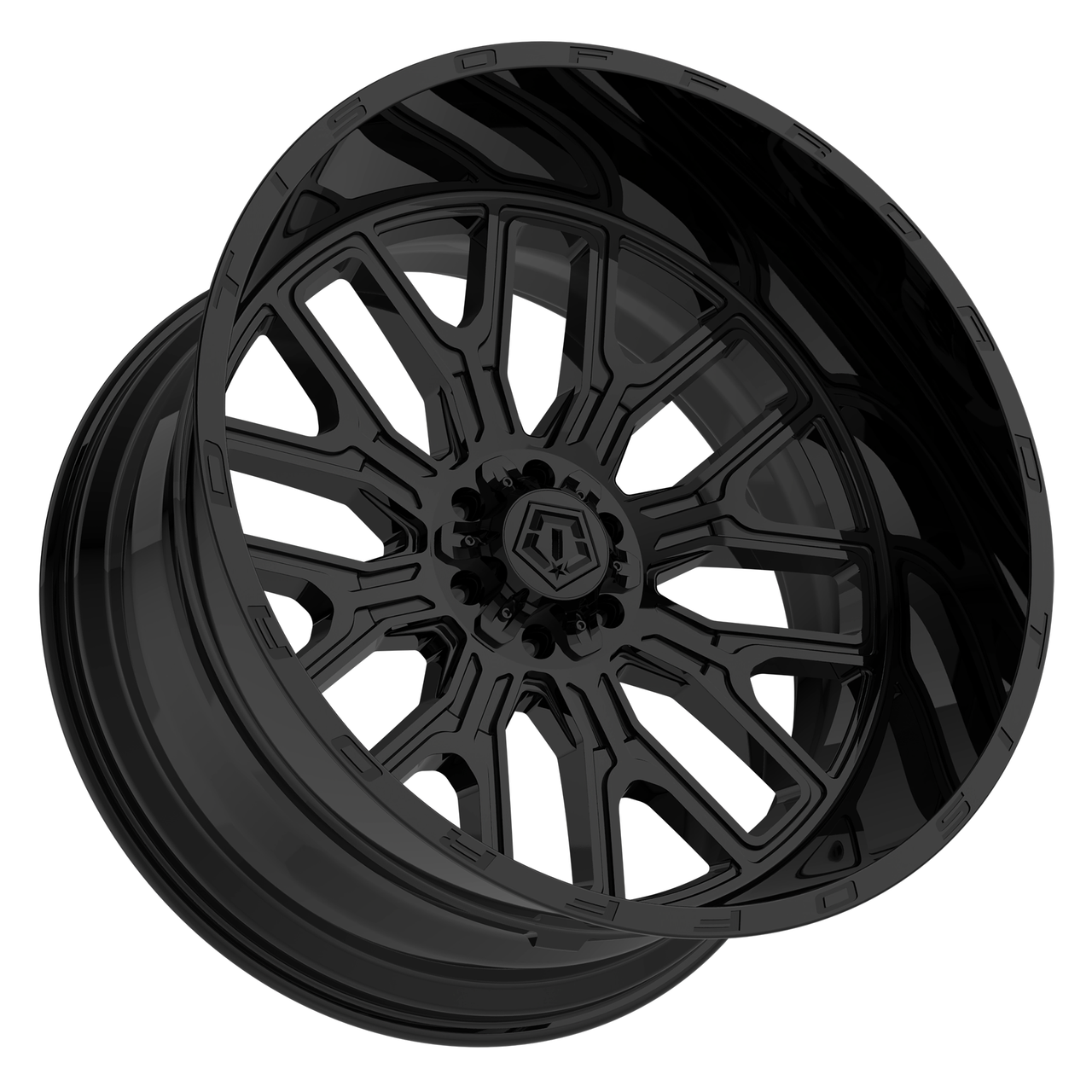 24" TIS 560B Gloss Black 24x14 Wheel 8x170 -76mm Lifted For Ford F250 F350 Truck