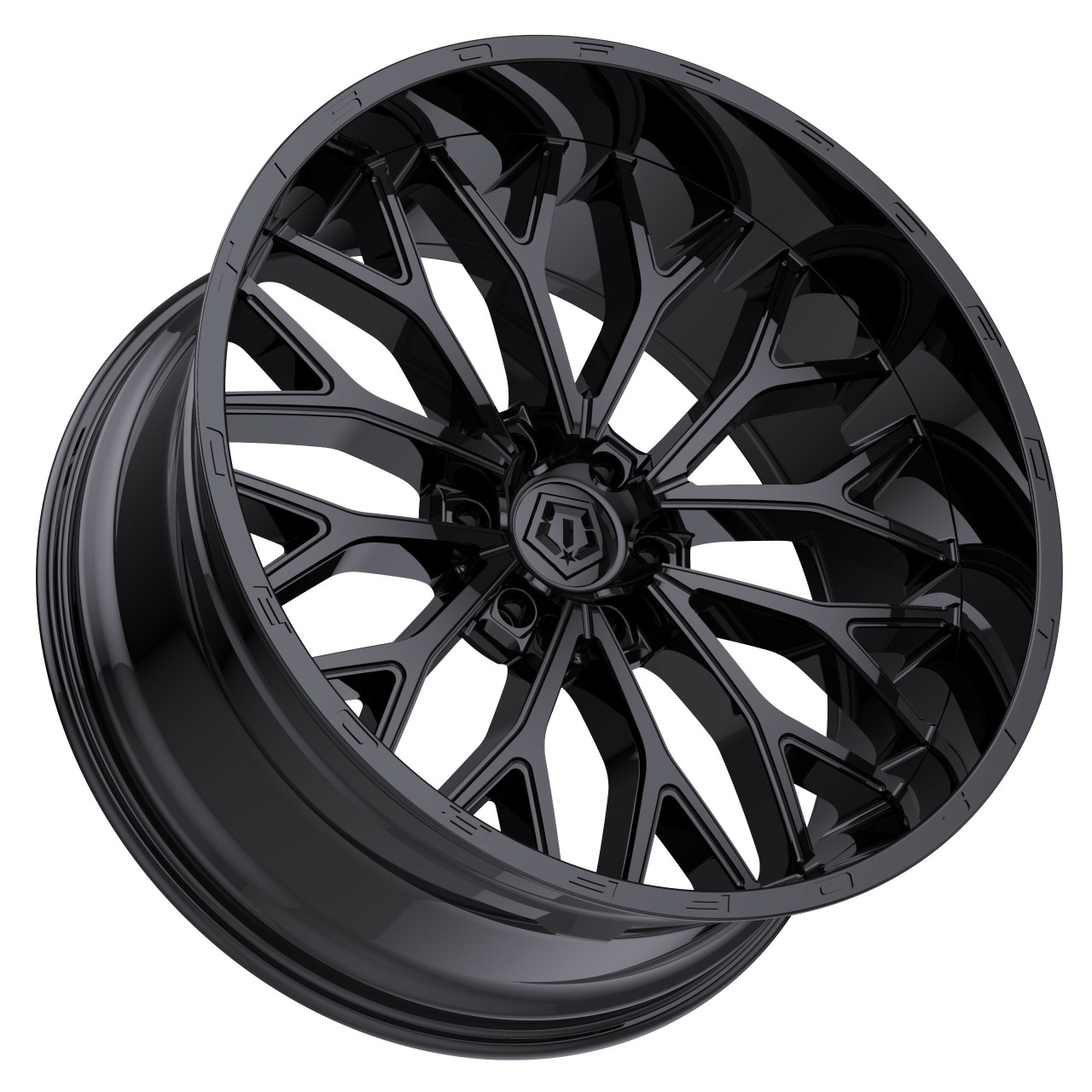22" TIS 565B Gloss Black 22x10 Wheel 6x135 10mm For Ford Lincoln Truck Suv Rim