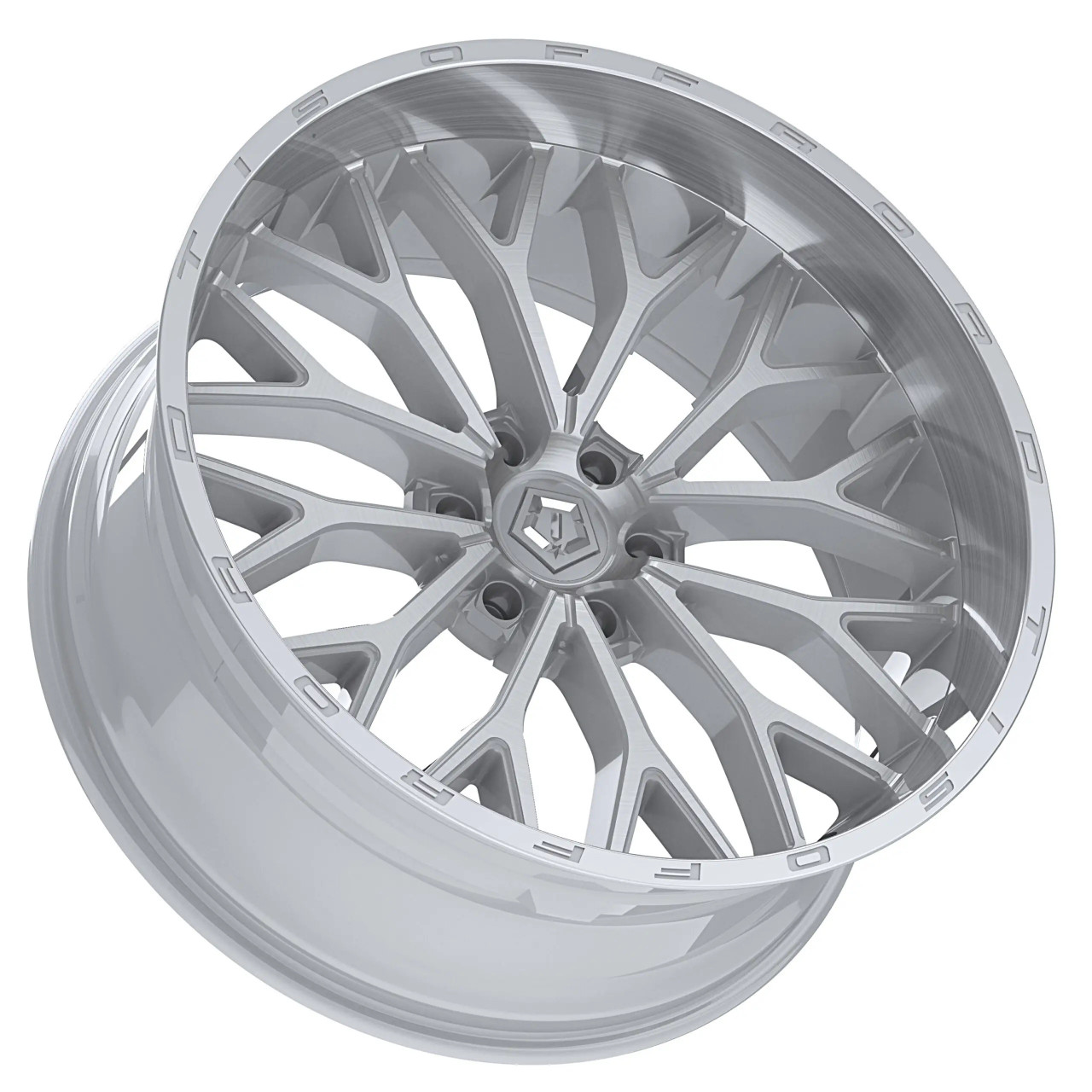 22" TIS 565BSM Bright Silver w/ Brushed Face & Lip 22x12 Wheel 6x5.5 -44mm Rim