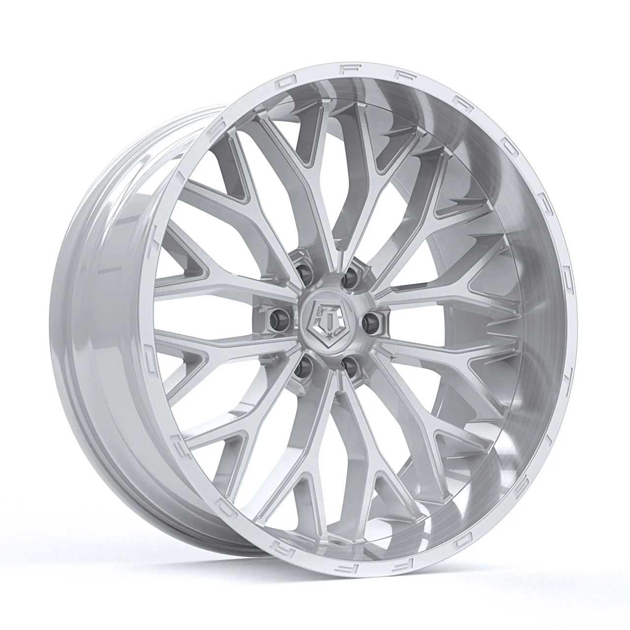 22" TIS 565BSM Bright Silver w/ Brushed Face & Lip 22x12 Wheel 8x170 -44mm Rim