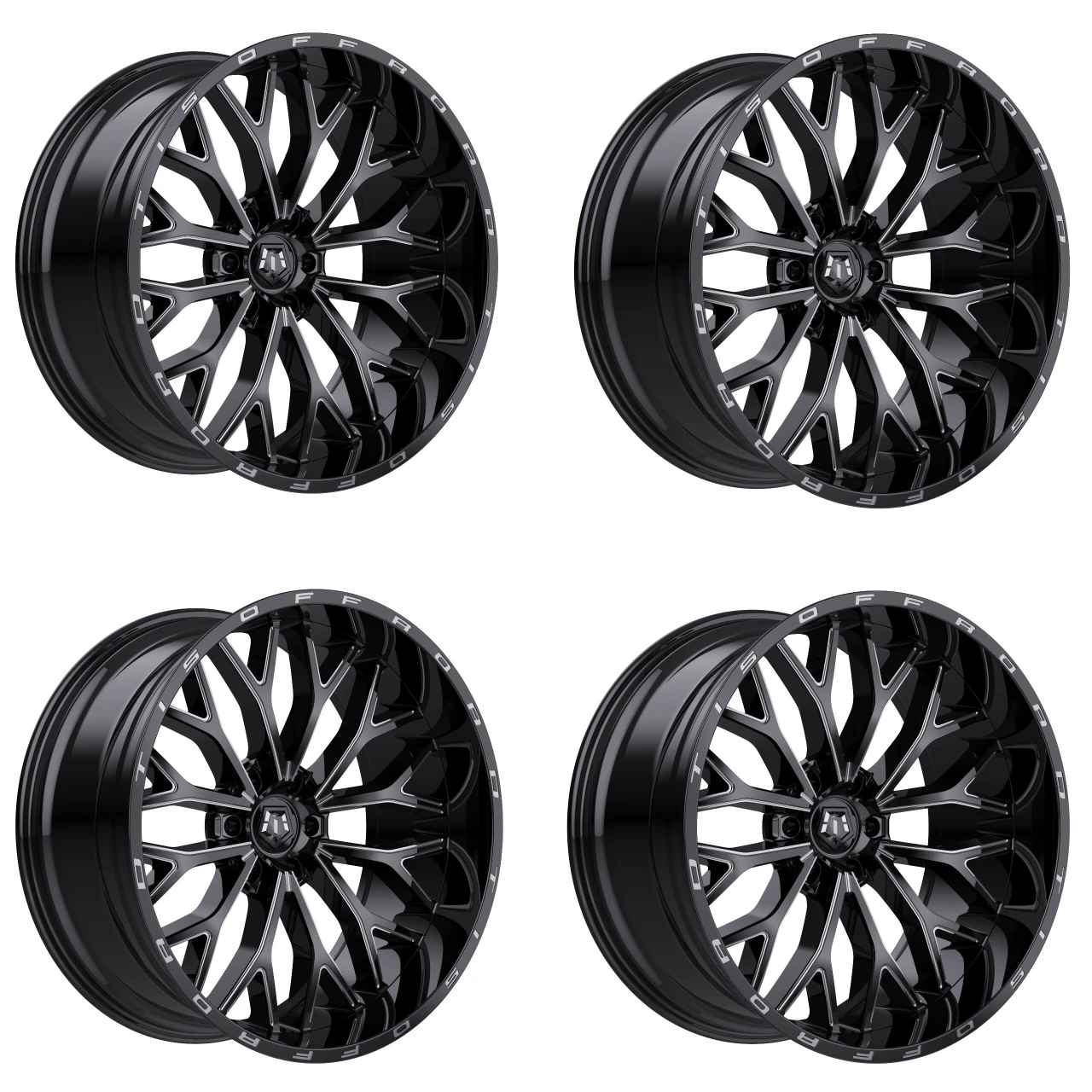TIS 565BM Wheels 20 Inch 6x135 Black w/Milled Accents A2i Wheel and Ti