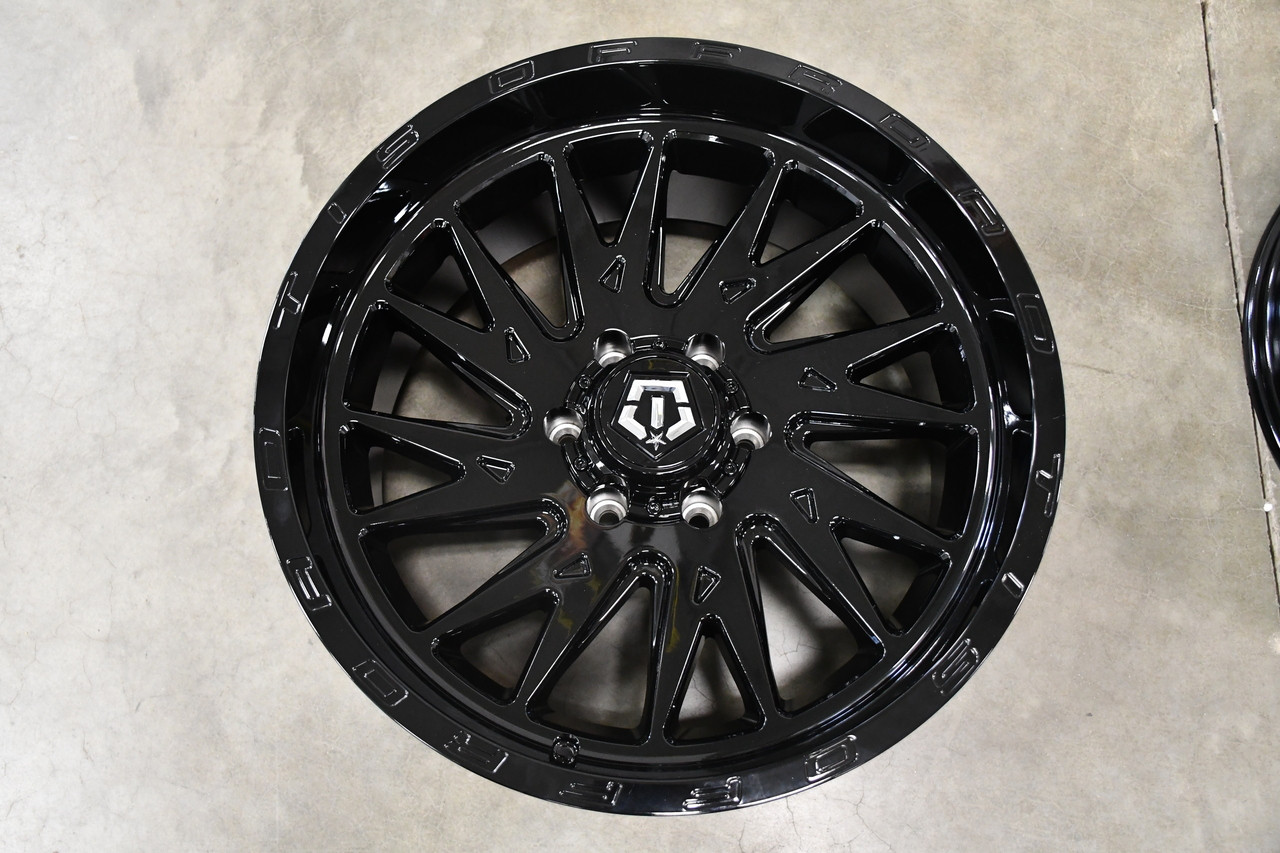 22" TIS 544B Gloss Black 22x10 Wheel 8x6.5 10mm For Chevy GMC Ram Ford Trucks