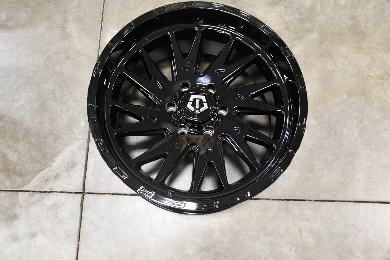 22" TIS 544B Gloss Black 22x10 Wheel 8x6.5 10mm For Chevy GMC Ram Ford Trucks
