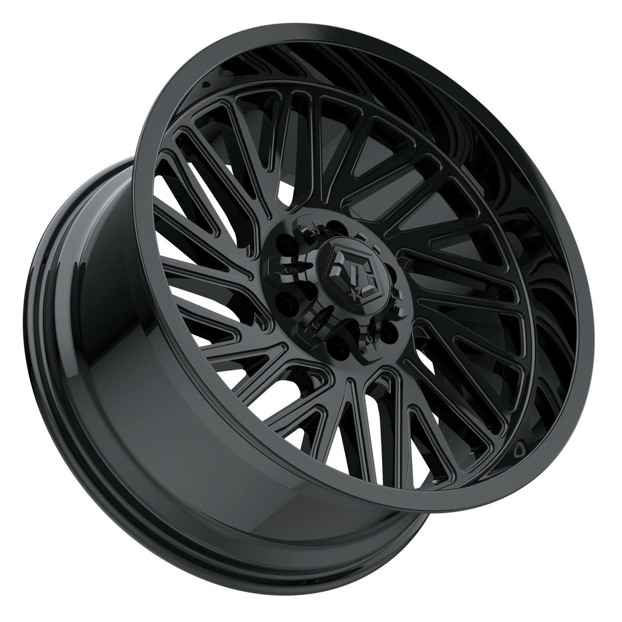 20" TIS 553B Gloss Black 20x10 Wheel 5x4.5 5x5 -12mm Lifted Offroad Truck Rim