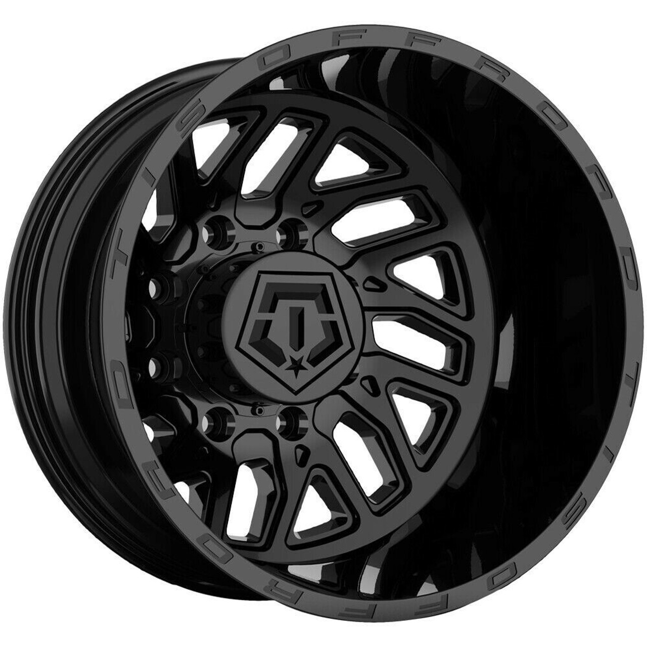 20" TIS 544B Gloss Black Dually Rear  20x8.25 Wheel 8x200 -198mm Truck Rim