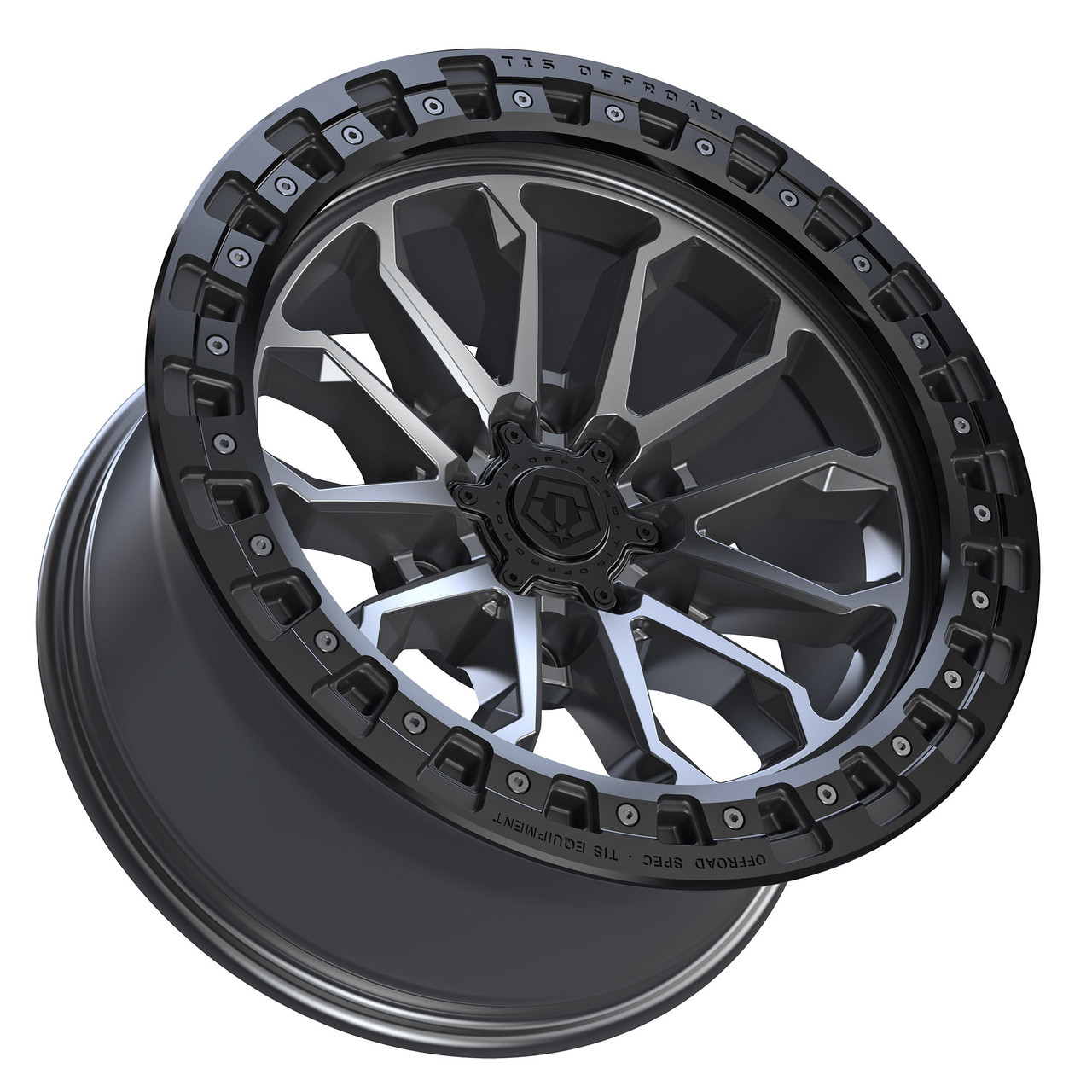 17" TIS 556AB Satin Anthracite w/ Black Bead Ring 17x9 Wheel 6x5.5 Rim 25mm